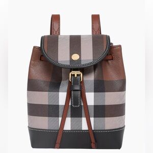 Burberry Micro Check Coated Canvas Backpack